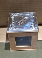 CARRS - Sterling silver (925)  and Wood Money Box - Secondhand - Baby Gift