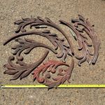 Bespoke blacksmith made copper repoussé large leaf patterns for casting