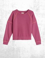 Ex Hush Women’s Long Sleeve Contrast Stitch Sweatshirt in Fuchsia Pink Stitch