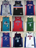 Detroit Pistons 2 Mens Short Sleeve T-Shirt Top Stitched S-XXL