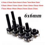 10/100/1000PCS 6x6 4.3-23mm Mini Micro Momentary Tactile Push PCB Button Switch