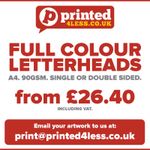 LETTERHEADS A4 PRINTED FULL COLOUR 90GSM QUALITY PAPER SINGLE DOUBLE STATIONERY