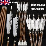 12X 31" PURE Archery Carbon Arrows SP300-600 for Traditional Bow Longbow Hunting
