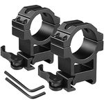 2 x Quick Release Medium Profile 30mm Rings Scope Mount for 20mm Picatinny Rail