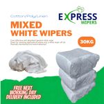 30kg Bag White Cotton Mix Cleaning Rags Wiping Wipers Garage Engineering Cloths