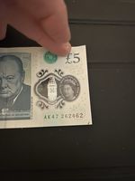 Bank of England £5 Polymer Note 2015 Elizabeth II collector Serial AK47  262462