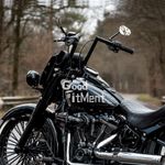 10" Rise 1 Inch Ape Hanger Z-Bars Handlebar For Harley Road Street Dyna Softail