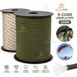 100M Paracord 4mm 9 Strand Camping Rope Mil-Spec Parachute Cord Lanyard Survival