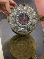 6.7 Inches Wonderful Large Tibetan Hand Made Old Silver 嘎乌盒  Circle Box !!!!