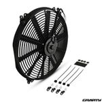UNIVERSAL 16" FAN SHROUD KIT ALUMINIUM 80W STRAIGHT BLADE FANS RADIATOR COOLER