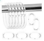Shower Curtain Rings Pack of 24 Plastic Hooks C-shaped Shower Curtain Hooks Ring