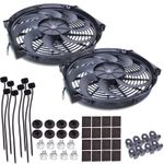 2 X 12" ELECTRIC CURVED UNIVERSAL CUSTOM DIY KIT CAR RADIATOR COOLING FAN KIT