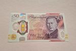 Bank of England £50 Polymer Note King Charles,2023 Serial Number AJ14 227227 NM