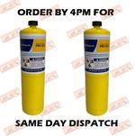 2 X MAPP MAP PRO PLUS GAS DISPOSABLE BOTTLE PLUMBERS BURNER CYLINDER 400G