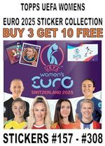 TOPPS WOMENS EURO 2025 SWITZERLAND STICKER COLLECTION #157 - #308 GROUP C D