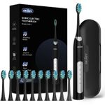 SEJOY 10Brush Heads Electric Toothbrush 5Modes Travel case USB Charge Deep Clean