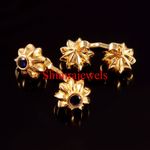 Heated Sapphire Gemstone With 18k Gold Plated Silver Cufflinks #561