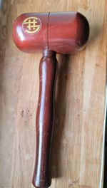 Cricket Bat Mallet with Rounded Wooden Head for Knocking in Cricket -LIGHT BROWN