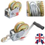 Manual Hand Winch 1200lbs Boat Trailer Caravan 10m 33ft Strap Marine Puller UK