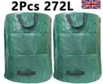 2 x Large Garden Waste Bag Heavy Duty with Handles 270L Max 20kg Reusable Strong