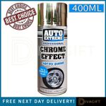 CHROME EFFECT SPRAY PAINT 400ML FOIL MIRROR METALLIC CAR AUTO FOR METAL PLASTIC