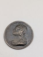 1727 CORONATION OF GEORGE II COPPER MEDAL - BY CROKER. Antique 18th Century.