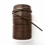 Premium Flat Leather Cord 3mm Wide Brown Genuine Cowhide Thong Lace