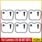For Cummins 5.9L 6B 6BT 6BTA NEW Valve Rocker Cover Gaskets + Isolators & Bolts
