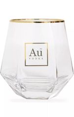 Set Of 2 X AU Vodka Glasses Brand New 100% Genuine *Solid Glass Not Plastic*