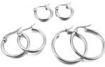Silver Hoop Hinged Clipper Sleeper Earrings  Jewelry 8 10 12 15 18 20 25 30 