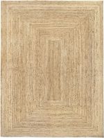 Rug Jute Carpet Mat Rectangle Natural Farmhouse Jute Runner Rustic Look Braided