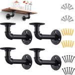 4X Pipe Shelf Brackets Industrial Iron Rustic Wall Floating Shelves Storage Unit
