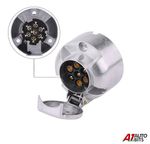 12v N Type 7 Pin Metal Towing Socket For Trailer Board Caravan Lights Aluminum