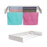 100CM Wall Mounted Airer Towel Drying Rack Extendable Folding Clothes Dryer UK