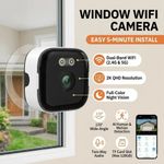 2K Window Security Camera 3MP Full Color Night Vision WiFi 2.4/5GHz Indoor Mount