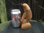 Vtg Handcrafted Wooden Dolphin with Baby Calf Inside Figurine Ornament