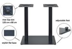 black cast iron flat table base twin pedestal rectangular - FREE DELIVERY