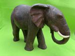 Wooden  Elephant  Good Size  31 cm long x  20 cm high  Weighty