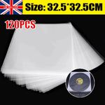 120Pcs Premium 12" Clear Plastic Vinyl Record Outer Sleeves Slimline LP Covers