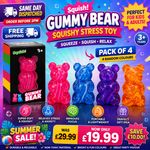 Gummy Bear Squishy Stress Ball Fidget Sensory Toy Kids Gift UK