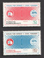 Turkey EPS Europe Physical Society 1981 MNH Set Stamps. SG 2750 - 2751. Science