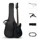 Electric Guitar 39in HH Humbucker Pickups Tremolo Kit Bag Full Size Black