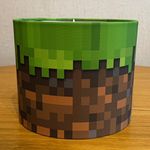 Pixels Gaming Mud & Grass minecraft Ceiling Drum Light Shade 25cm/10"