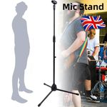 Adjustable Boom Microphone Stand Tripod Base Mic Holder Black 75-150cm