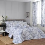 Toile De Jouy Blue Bedroom Set – Duvet Covers, Curtains & More – 100% Cotton