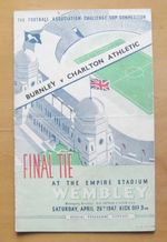 1947 FA Cup Final BURNLEY v CHARLTON ATHLETIC *VG Condition Football Programme*