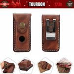 TOURBON Leather Knife Sheath Folding Blade Knives Holder Belt Pants Clip Holster