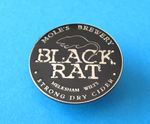 Moles Brewery ' BLACK RAT ' Cider Pin Badge. VGC. Unused. Enamel.