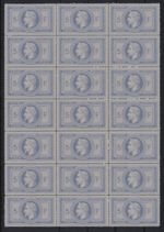 FORGERY - Sheets of Werner's FORGERY/REPLICA of FRANCE 1869 5fr Gray