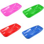 KIDS SNOW SLEDGE HEAVY DUTY TOBOGGAN SLEIGH SLED ROPE PLASTIC ADULTS SKI